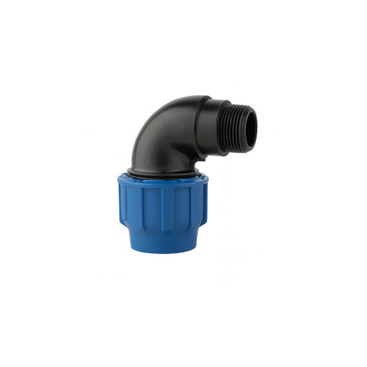 Gomito a compressione 90° per tubo PE polietilene con derivazione filettata maschio - IRRITEC Connecto Plus - Ø32 x 1"